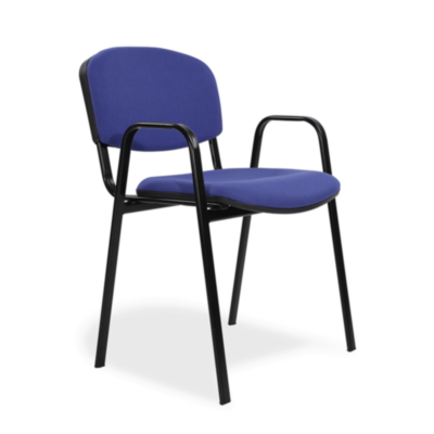 Stapelstuhl ISO mit Armlehnen Konferenzstuhl Besucherstuhl Gestell Schwarz