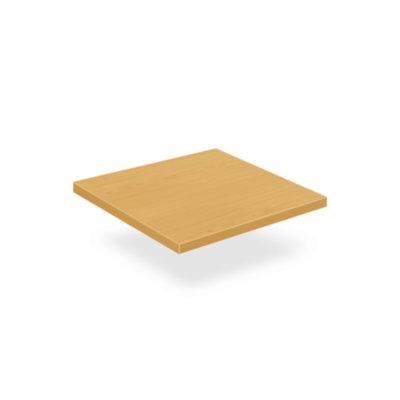 Tischplatte 25 mm eckig, Dekor Buche Melamin mit ABS-Kante 80x80 cm