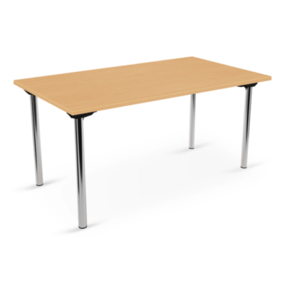 Klapptisch TUTA Plattenstärke 25 mm Dekor Buche Gestell Chrom