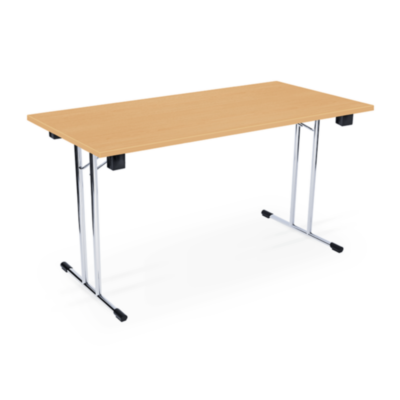 Klapptisch VENUS Plattenstärke 25 mm Dekor Buche Gestell Chrom