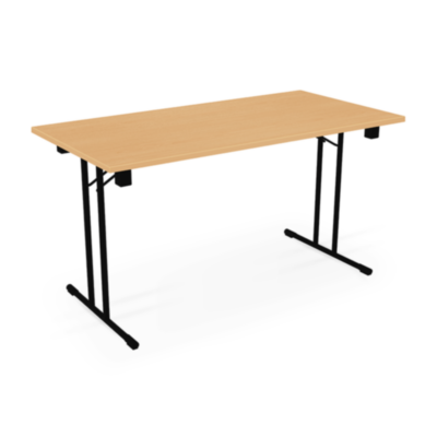 Klapptisch VENUS Plattenstärke 25 mm Dekor Buche Gestell Schwarz