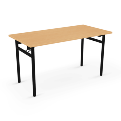 Klapptisch MERKUR Plattenstärke 25 mm Dekor Buche Gestell Schwarz