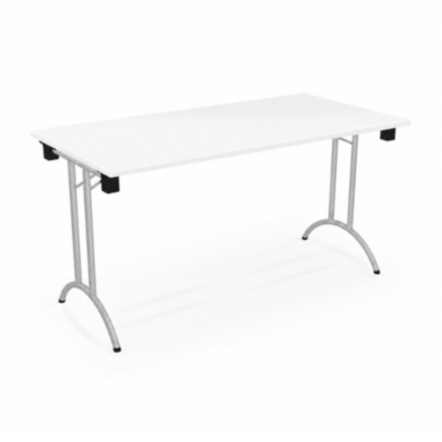 Klapptisch REGENBOGEN Plattenstärke 25 mm Dekor Weiß Gestell Aluminium