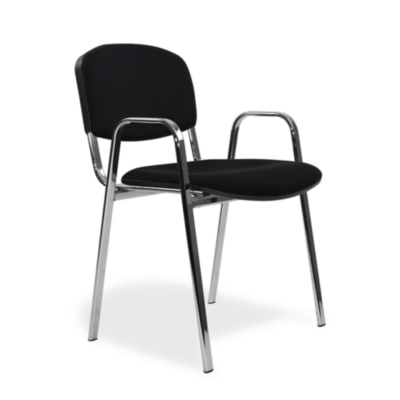 Stapelstuhl ISO mit Armlehnen Konferenzstuhl Besucherstuhl Gestell Chrom