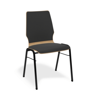 Stapelstuhl ARTIN V3 Holz Konferenzstuhl Besucherstuhl Gestell Schwarz