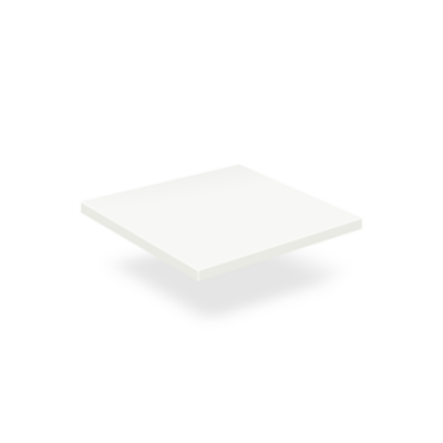 Tischplatte 25 mm eckig, Dekor Weiß Melamin mit ABS-Kante 80x80 cm