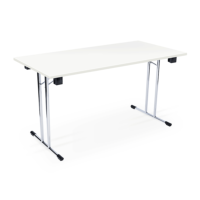 Klapptisch VENUS Plattenstärke 25 mm Dekor Weiß Gestell Chrom