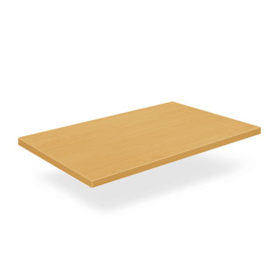 Tischplatte 25 mm eckig, Dekor Buche Melamin mit ABS-Kante 80x120 cm