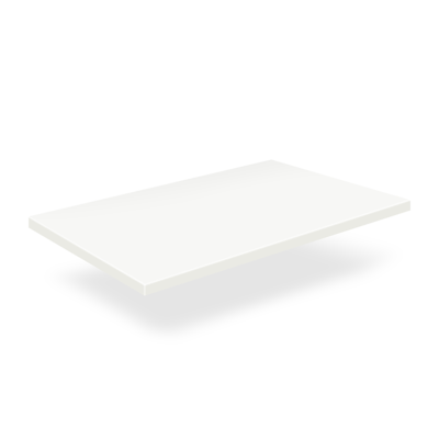 Tischplatte 25 mm eckig, Dekor Weiß Melamin mit ABS-Kante 80x120 cm