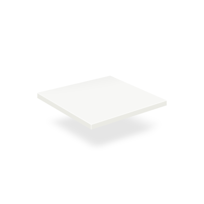 Tischplatte 25 mm eckig, Dekor Weiß Melamin mit ABS-Kante 80x80 cm