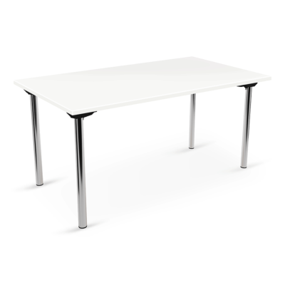 Klapptisch TUTA Plattenstärke 25 mm Dekor Weiß Gestell Chrom